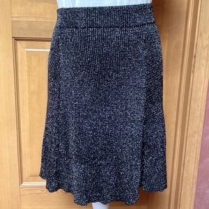 Silver and black metallic knit skirt